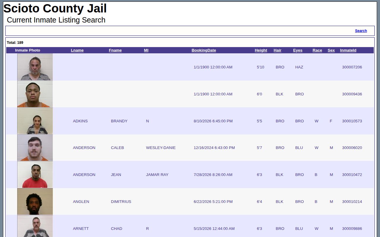 Scioto County public-records policy for booking record requests